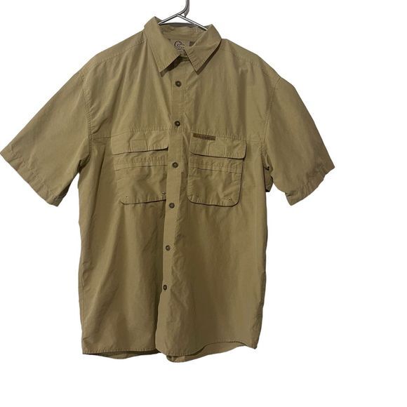 Ducks Unlimited Shirt Men Sz Large Button Up Vented Fishing‎ Outdoor Hiking Tan - Picture 1 of 8